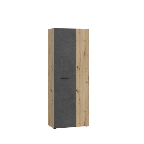 Variant Multipurpose Artisan Oak & Dark Grey Tall 2 Door Broom Utility Cupboard - FurniComp