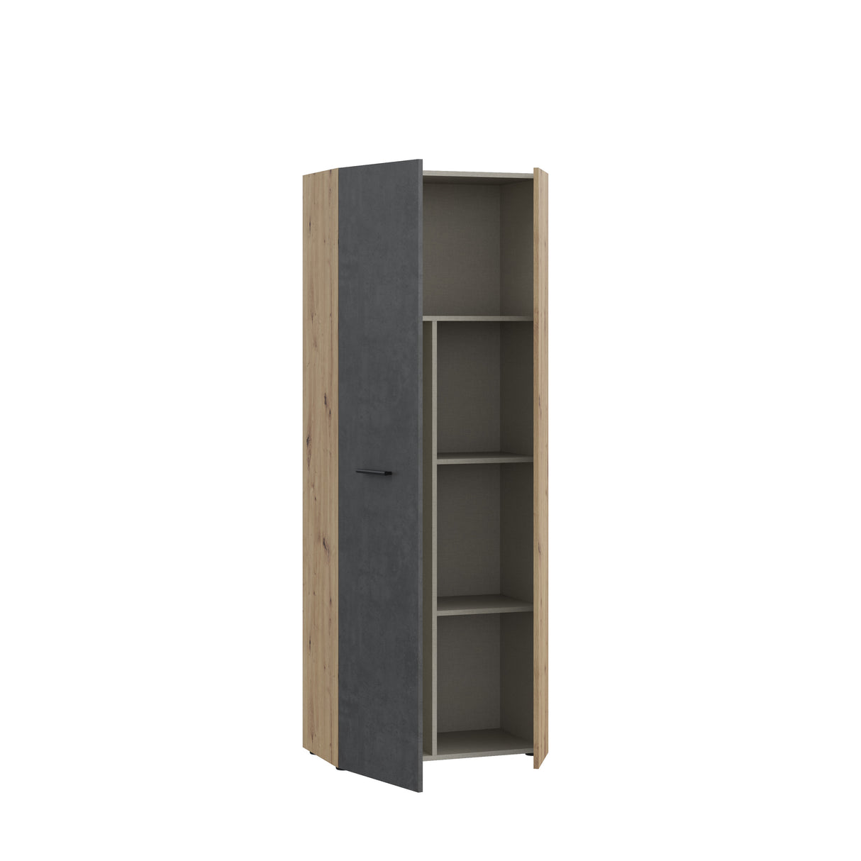 Variant Multipurpose Artisan Oak & Dark Grey Tall 2 Door Broom Utility Cupboard - FurniComp
