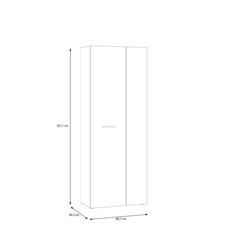 Variant Multipurpose Artisan Oak & Dark Grey Tall 2 Door Broom Utility Cupboard - FurniComp