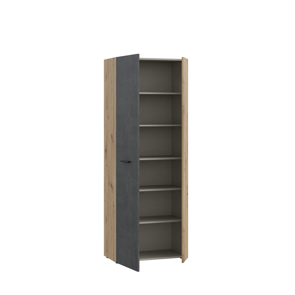 Variant Multipurpose Artisan Oak & Dark Grey Tall 2 Door Utility Shoe Storage Cupboard - FurniComp