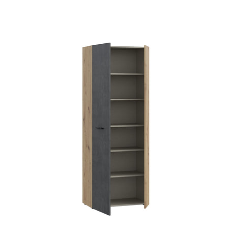 Variant Multipurpose Artisan Oak & Dark Grey Tall 2 Door Utility Shoe Storage Cupboard - FurniComp