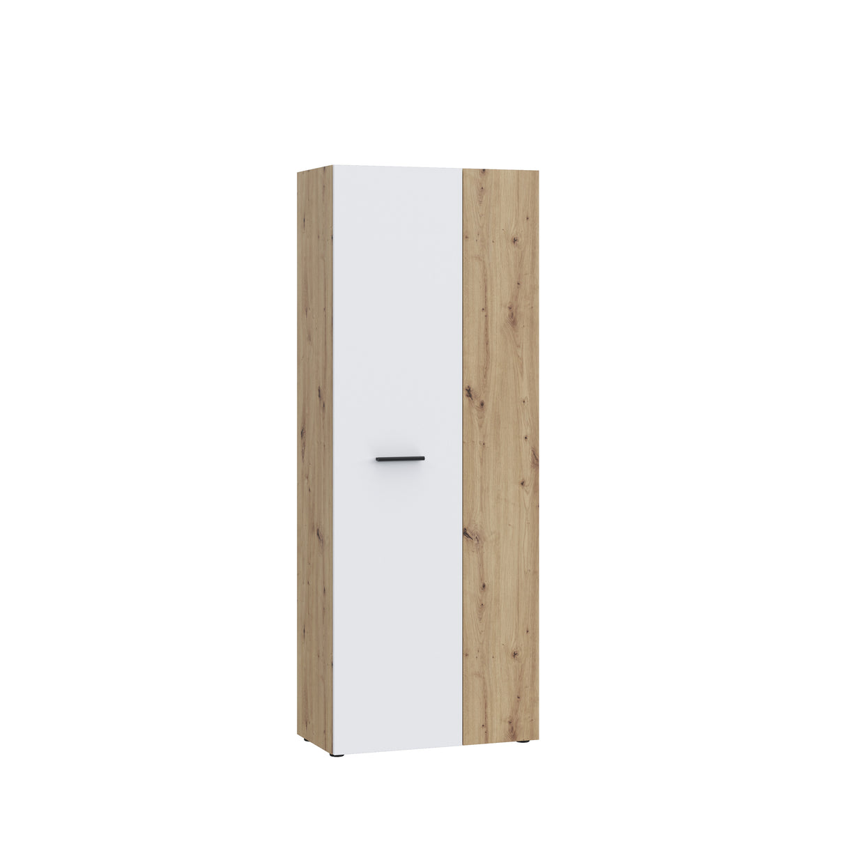 Variant Multipurpose Artisan Oak & White Tall 2 Door Broom Utility Cupboard - FurniComp