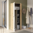 Variant Multipurpose Artisan Oak & White Tall 2 Door Broom Utility Cupboard - FurniComp
