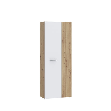 Variant Multipurpose Artisan Oak & White Tall 2 Door Utility Shoe Storage Cupboard - FurniComp
