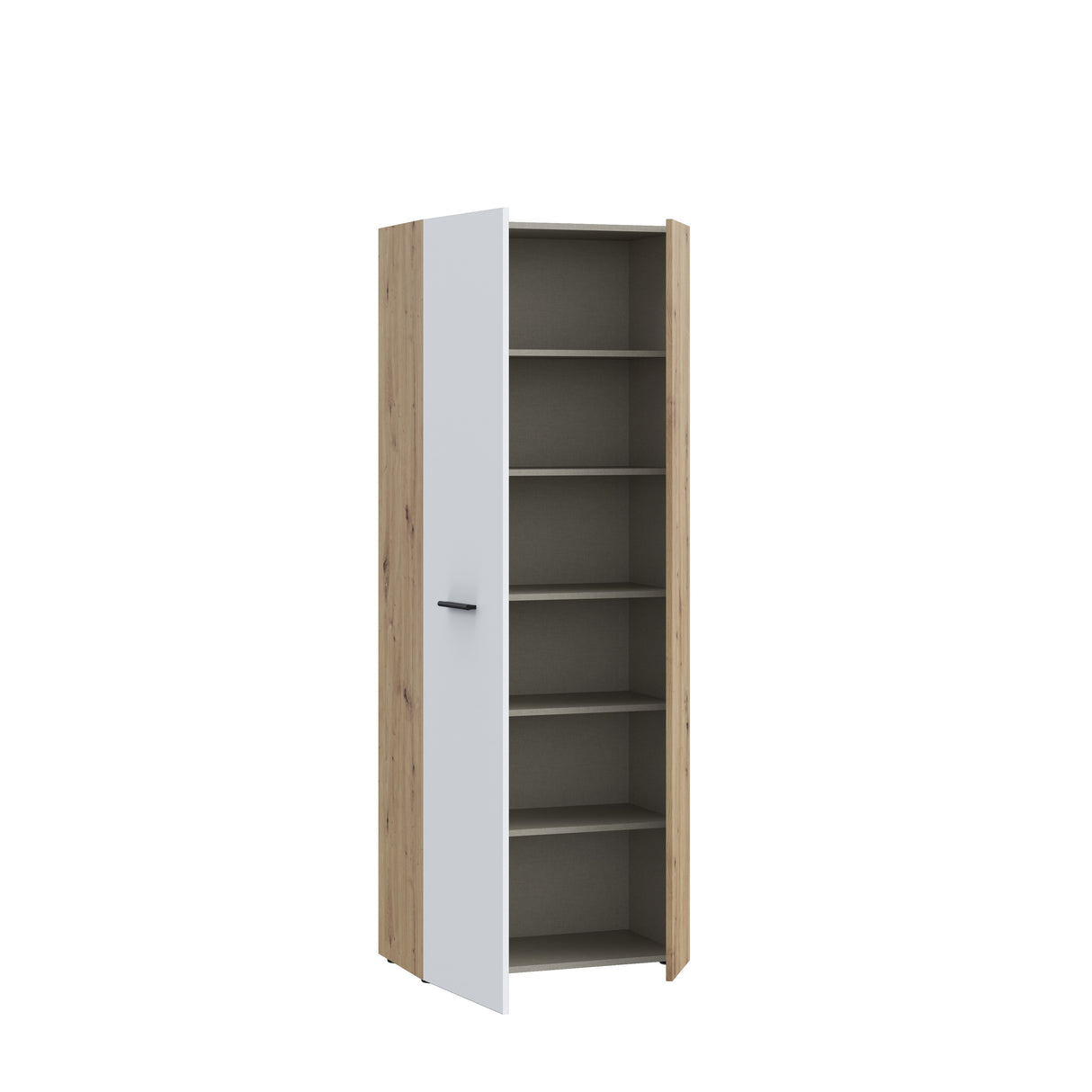 Variant Multipurpose Artisan Oak & White Tall 2 Door Utility Shoe Storage Cupboard - FurniComp