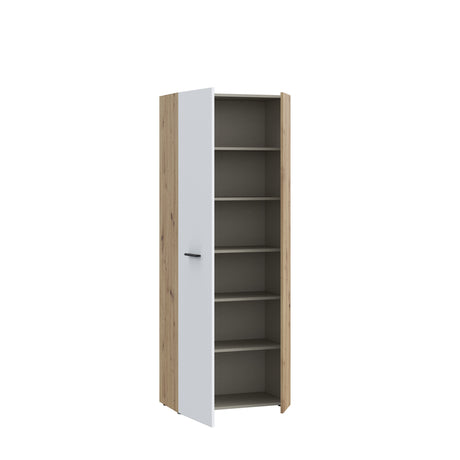 Variant Multipurpose Artisan Oak & White Tall 2 Door Utility Shoe Storage Cupboard - FurniComp