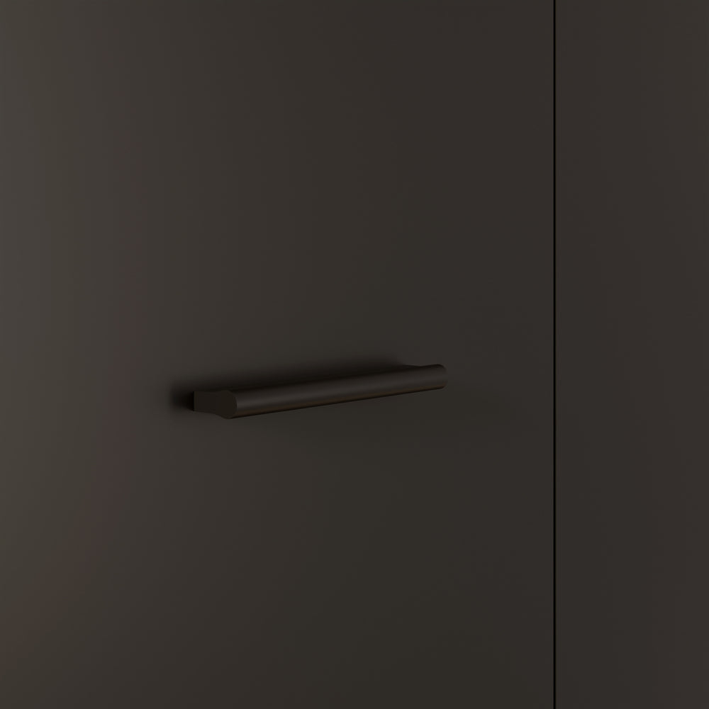 Variant Multipurpose Black Tall 2 Door Broom Utility Cupboard - FurniComp