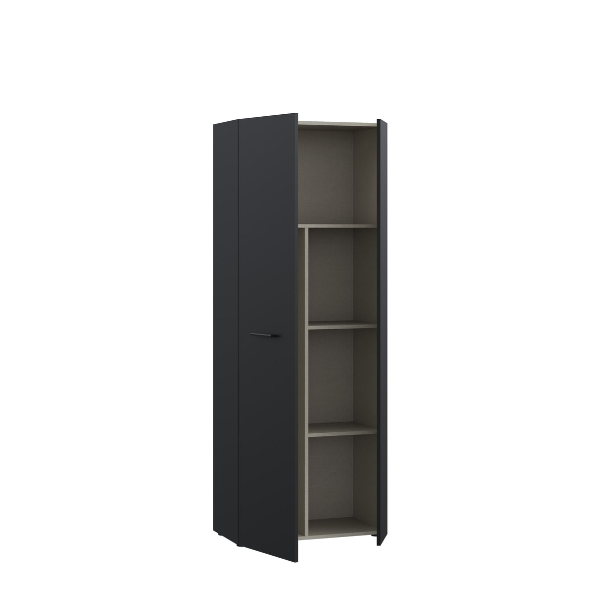 Variant Multipurpose Black Tall 2 Door Broom Utility Cupboard - FurniComp