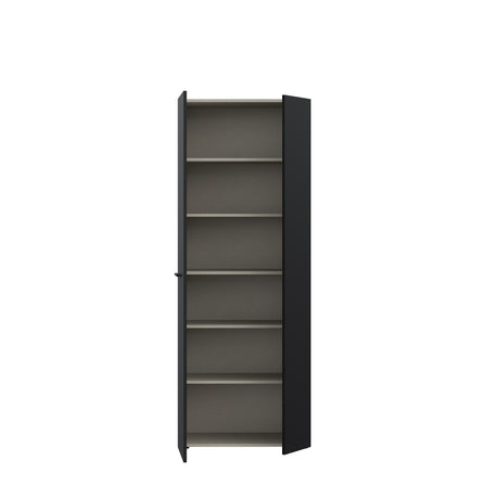 Variant Multipurpose Black Tall 2 Door Utility Shoe Storage Cupboard - FurniComp