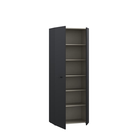 Variant Multipurpose Black Tall 2 Door Utility Shoe Storage Cupboard - FurniComp