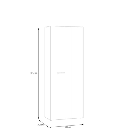 Variant Multipurpose Black Tall 2 Door Utility Shoe Storage Cupboard - FurniComp