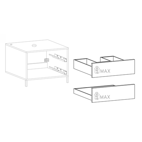 Verona Black Oak 2 Drawer 790mm Free Standing Vanity Unit with Basin - FurniComp