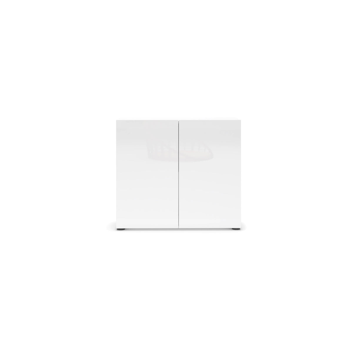 Vida 2 Door 90cm Small Compact White Gloss Sideboard - FurniComp