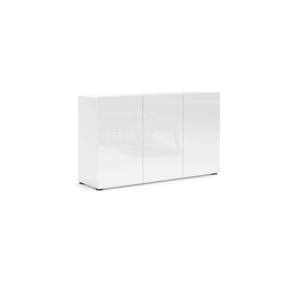 Vida 3 Door 135cm White Gloss Sideboard - FurniComp