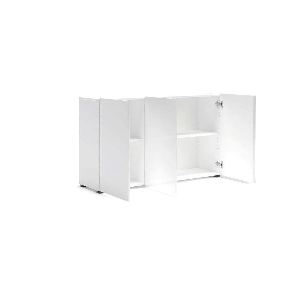 Vida 3 Door 135cm White Gloss Sideboard - FurniComp