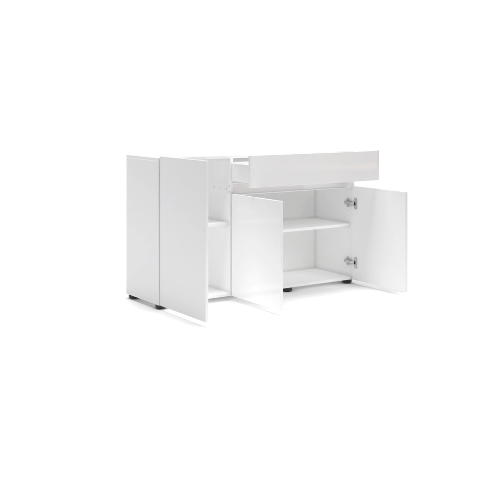 Vida 3 Door 1 Drawer 135cm White Gloss Sideboard - FurniComp