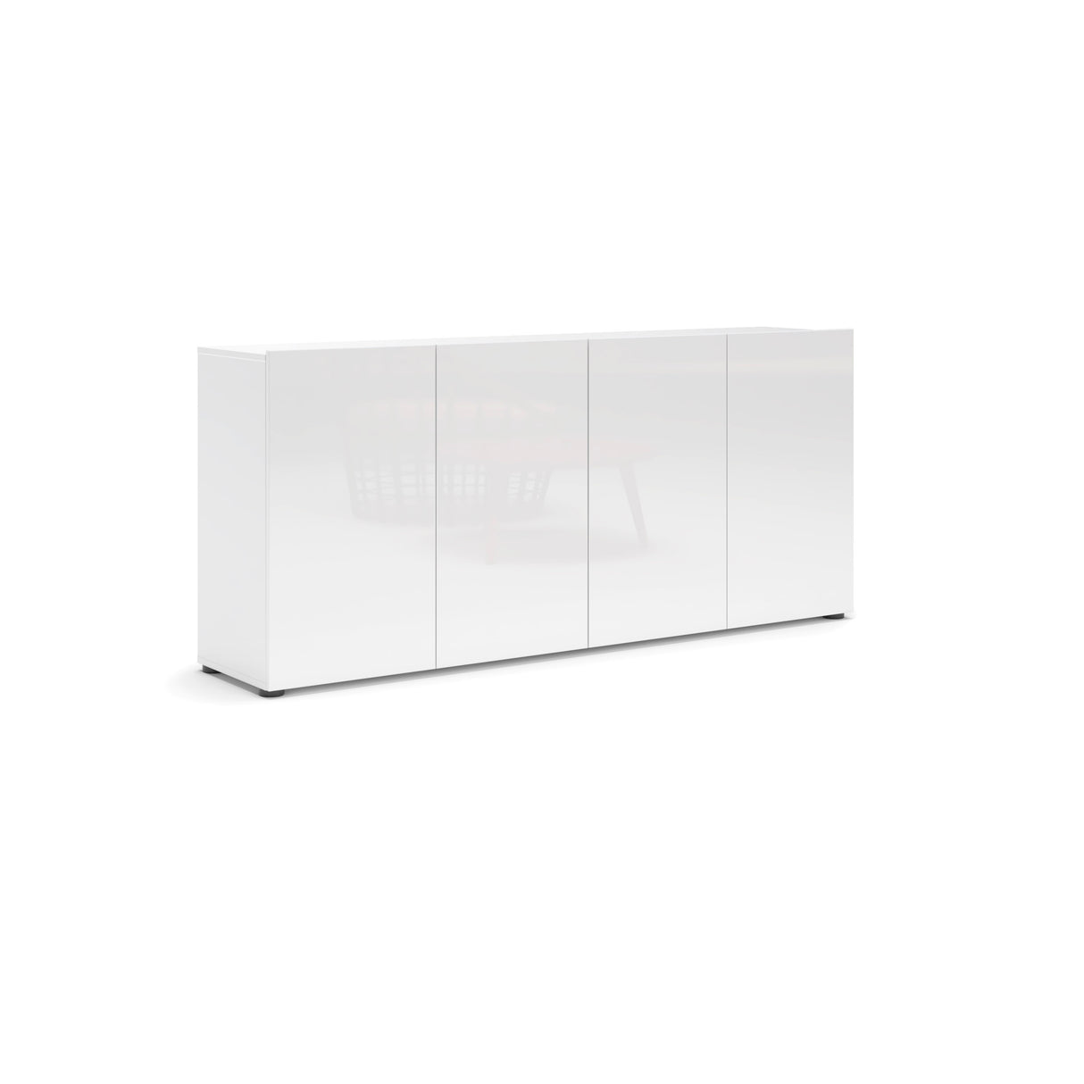 Vida 4 Door 180cm Large White Gloss Sideboard - FurniComp