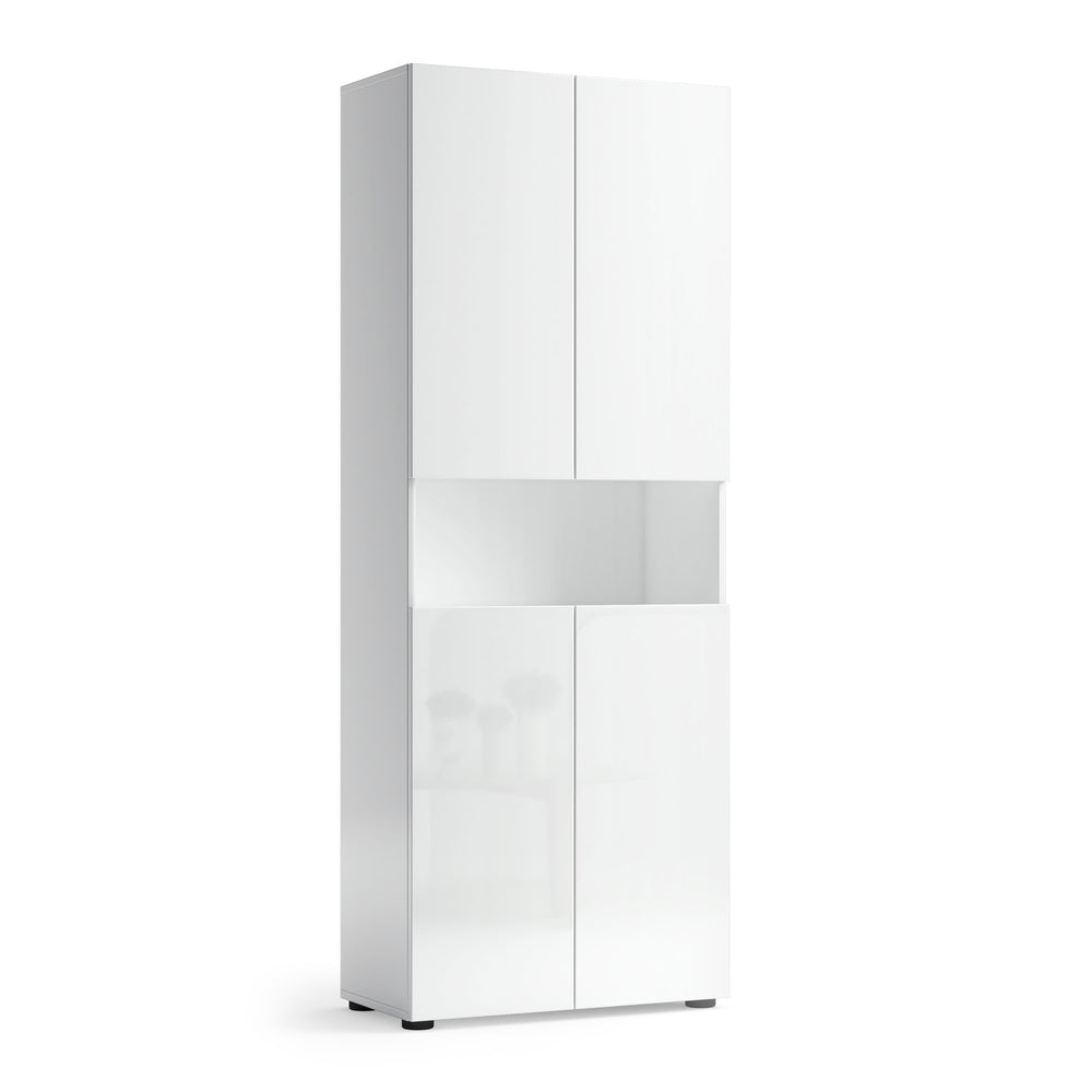 Valdo Tall 4 Door White Gloss Bathroom Storage Cupboard - FurniComp