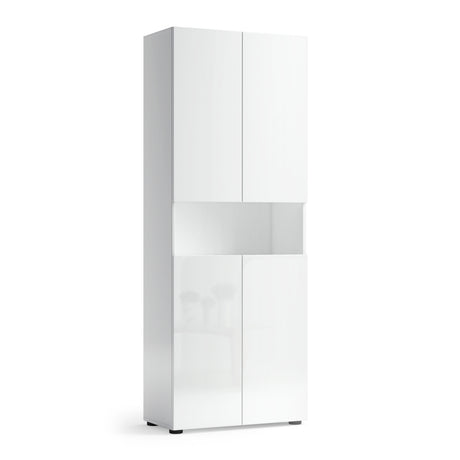 Valdo Tall 4 Door White Gloss Bathroom Storage Cupboard - FurniComp