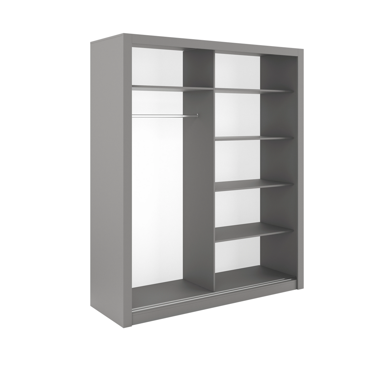 Austin 2 Door Grey 180cm Mirrored Sliding Door Wardrobe AU-02 - FurniComp