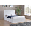 Alida High Gloss White Lift Up Storage Double Bed - FurniComp