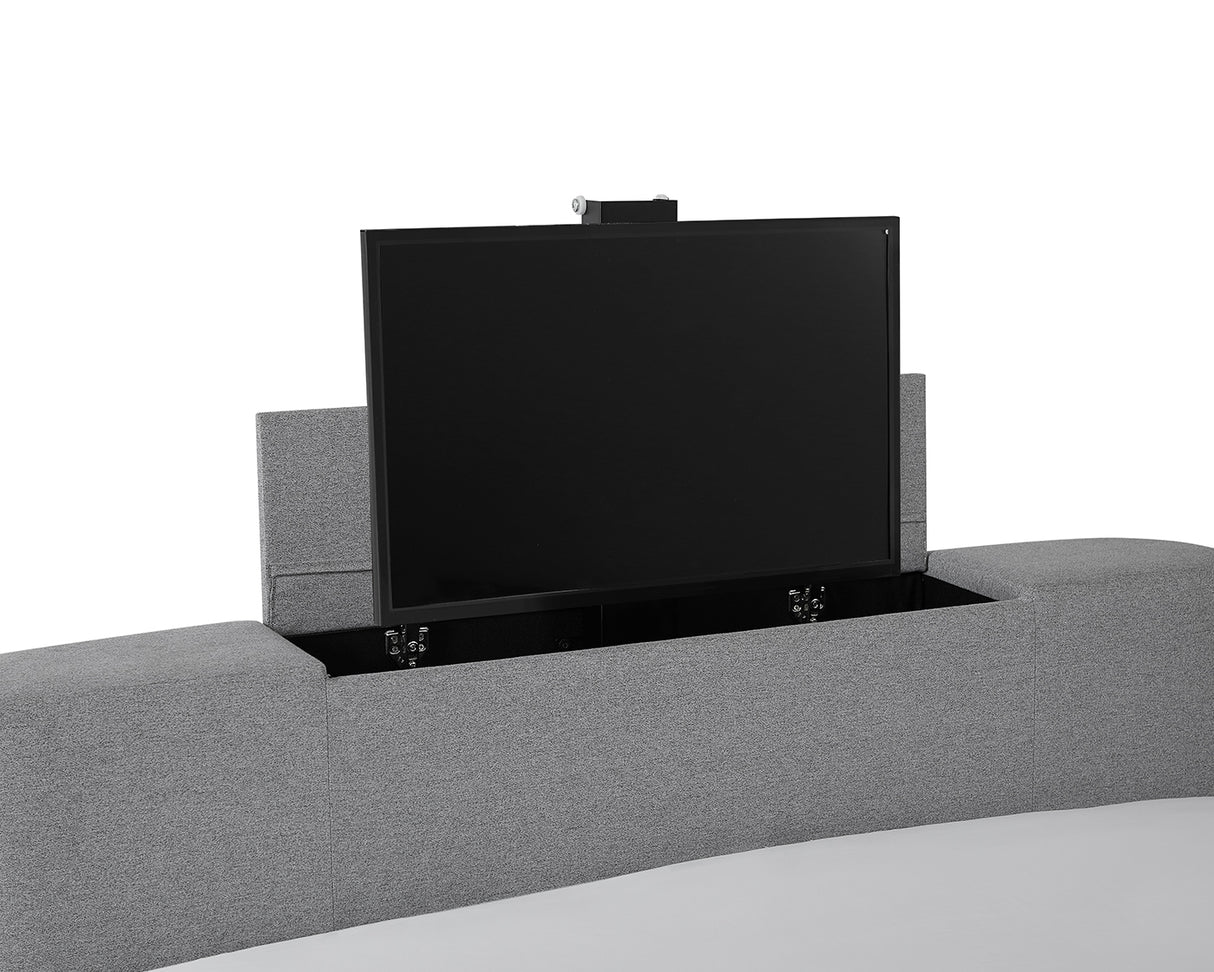 Burlington Grey Fabric TV Bed Frame - FurniComp