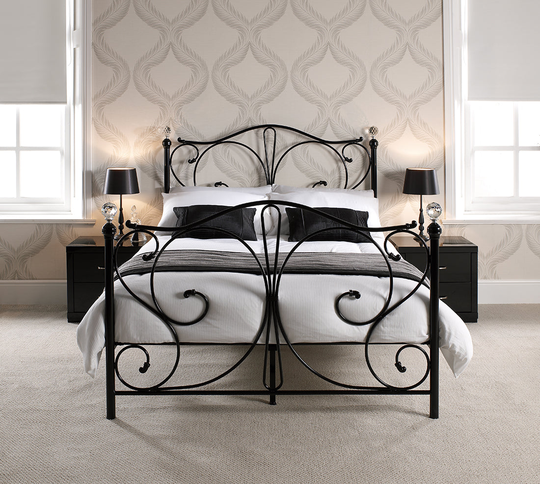 Claire Black Metal Frame Bed - FurniComp