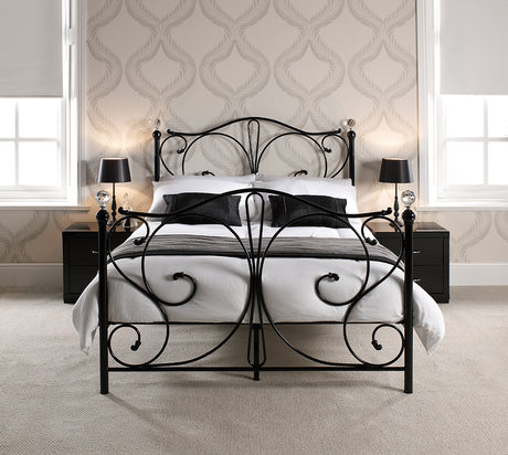 Claire Black Metal Frame Bed - FurniComp