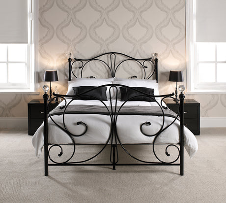 Claire Black Metal Frame Bed - FurniComp