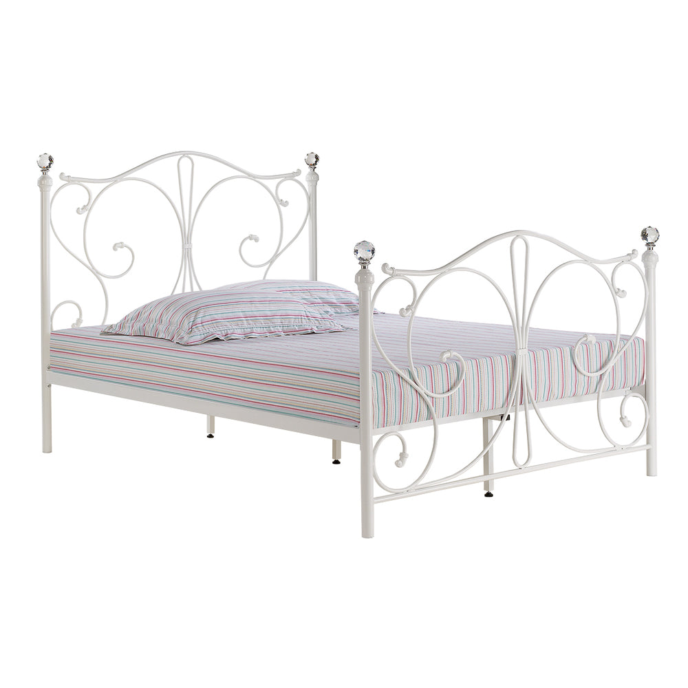 Claire White Metal Frame Bed - FurniComp