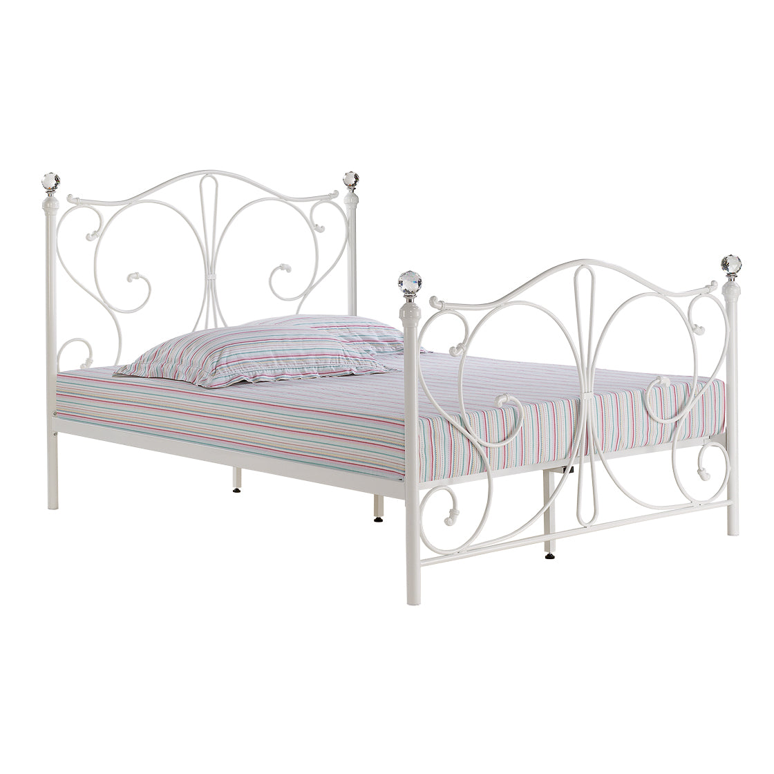 Claire White Metal Frame Bed - FurniComp