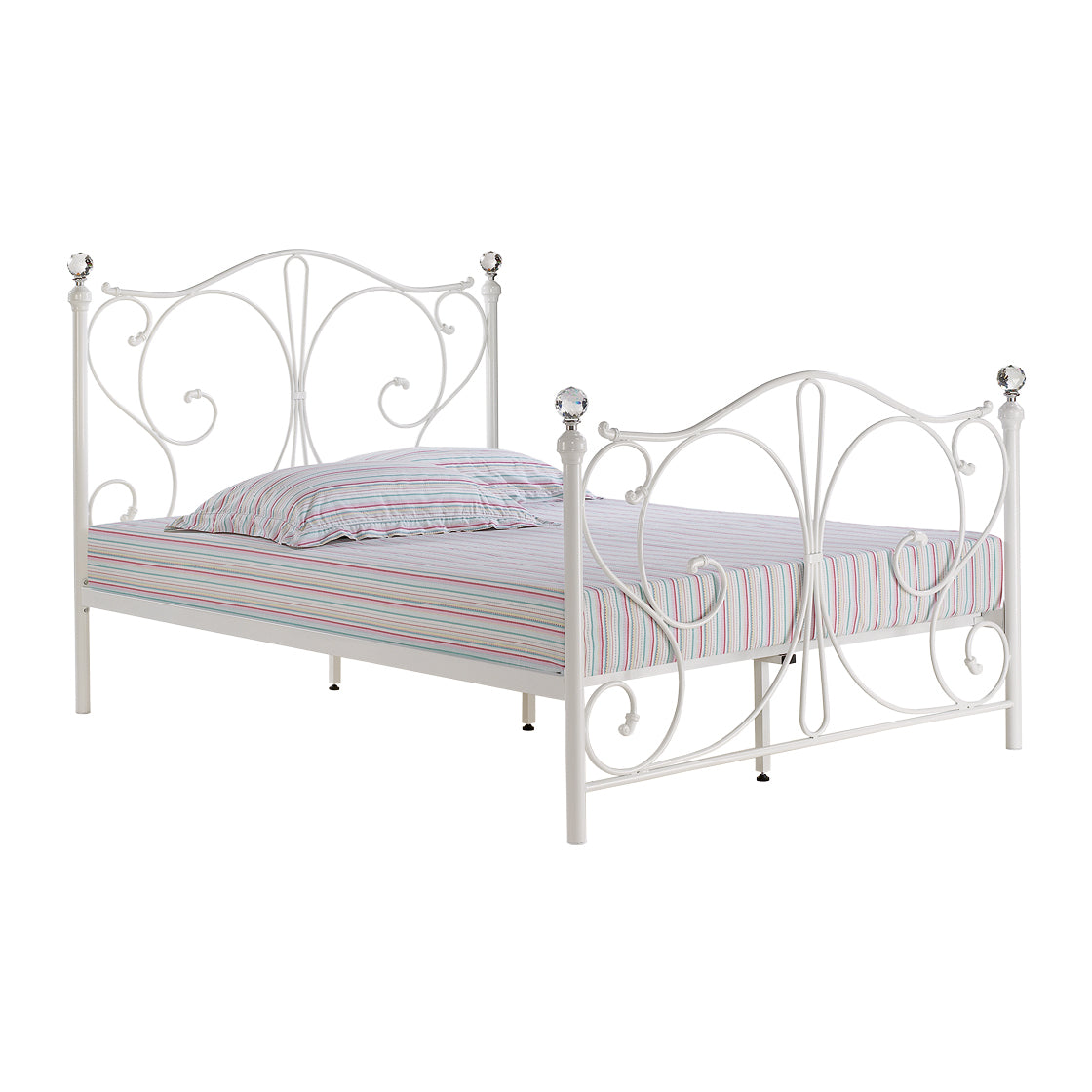 Claire White Metal Frame Bed - FurniComp
