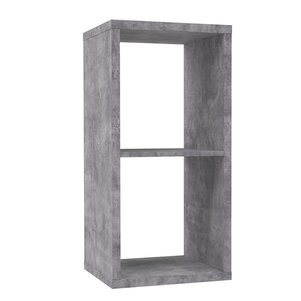 Cora 2 Tier Lamp Table/Bookcase in Concrete Grey - FurniComp
