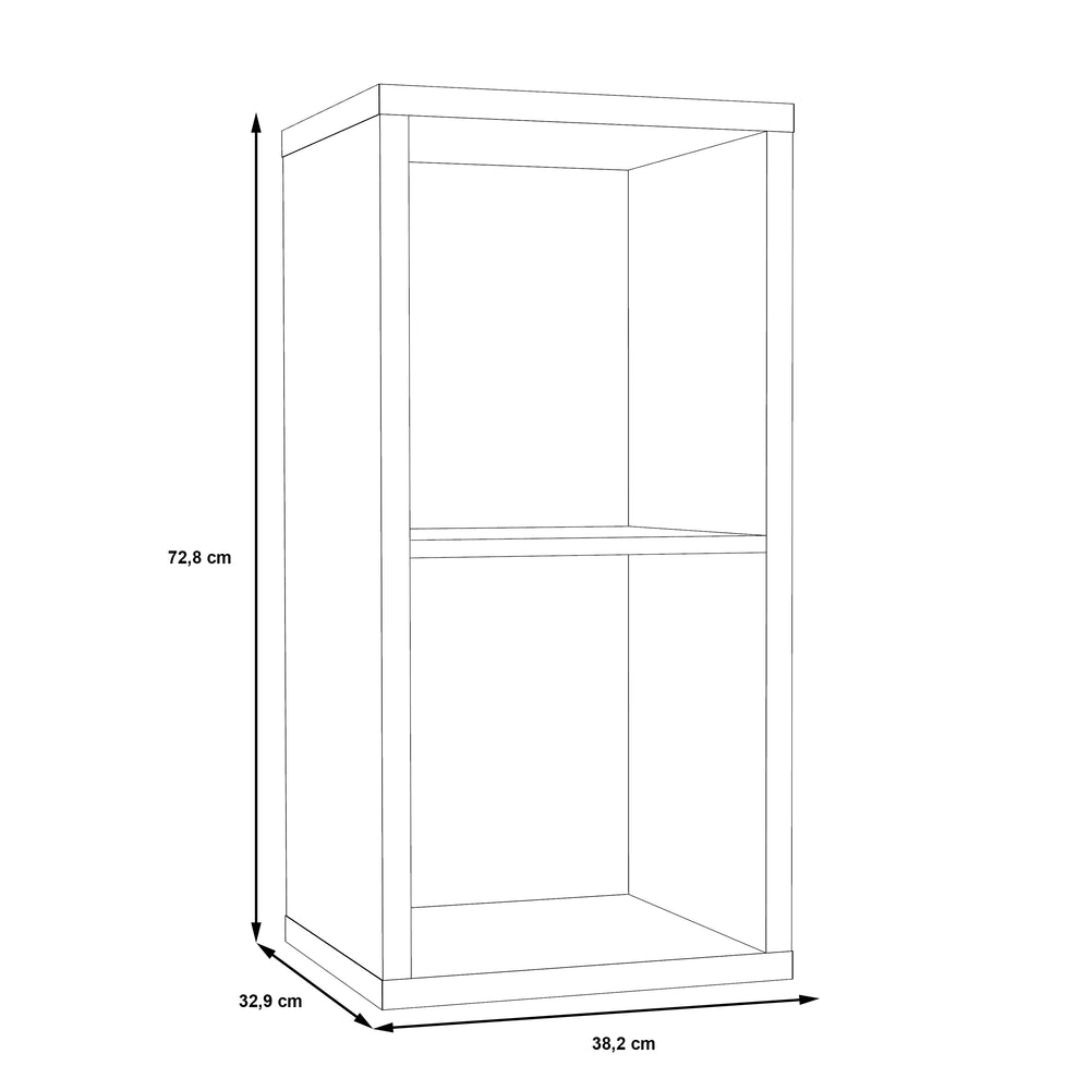 Cora 2 Tier Lamp Table/Bookcase in Black - FurniComp