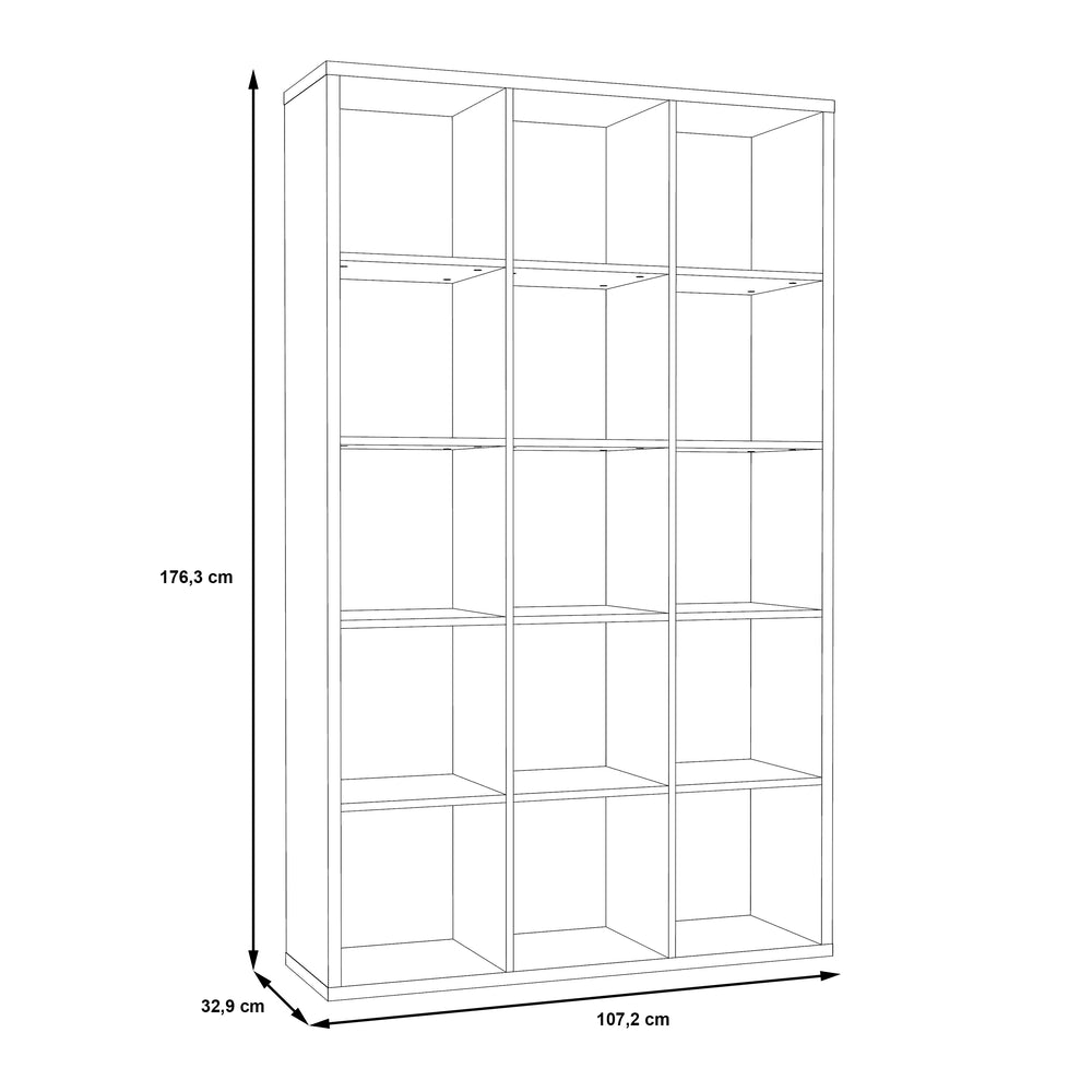 Cora 5 Tier Tall Wide Open Back Bookcase/Shelving Unit in Black - FurniComp
