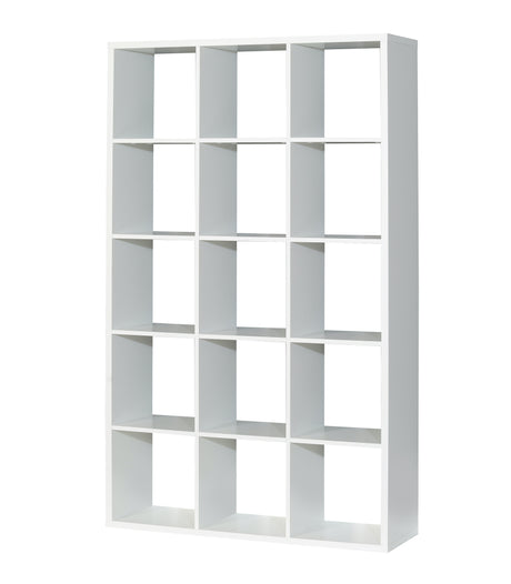 Cora 5 Tier Tall Wide Open Back Bookcase/Shelving Unit in White - FurniComp