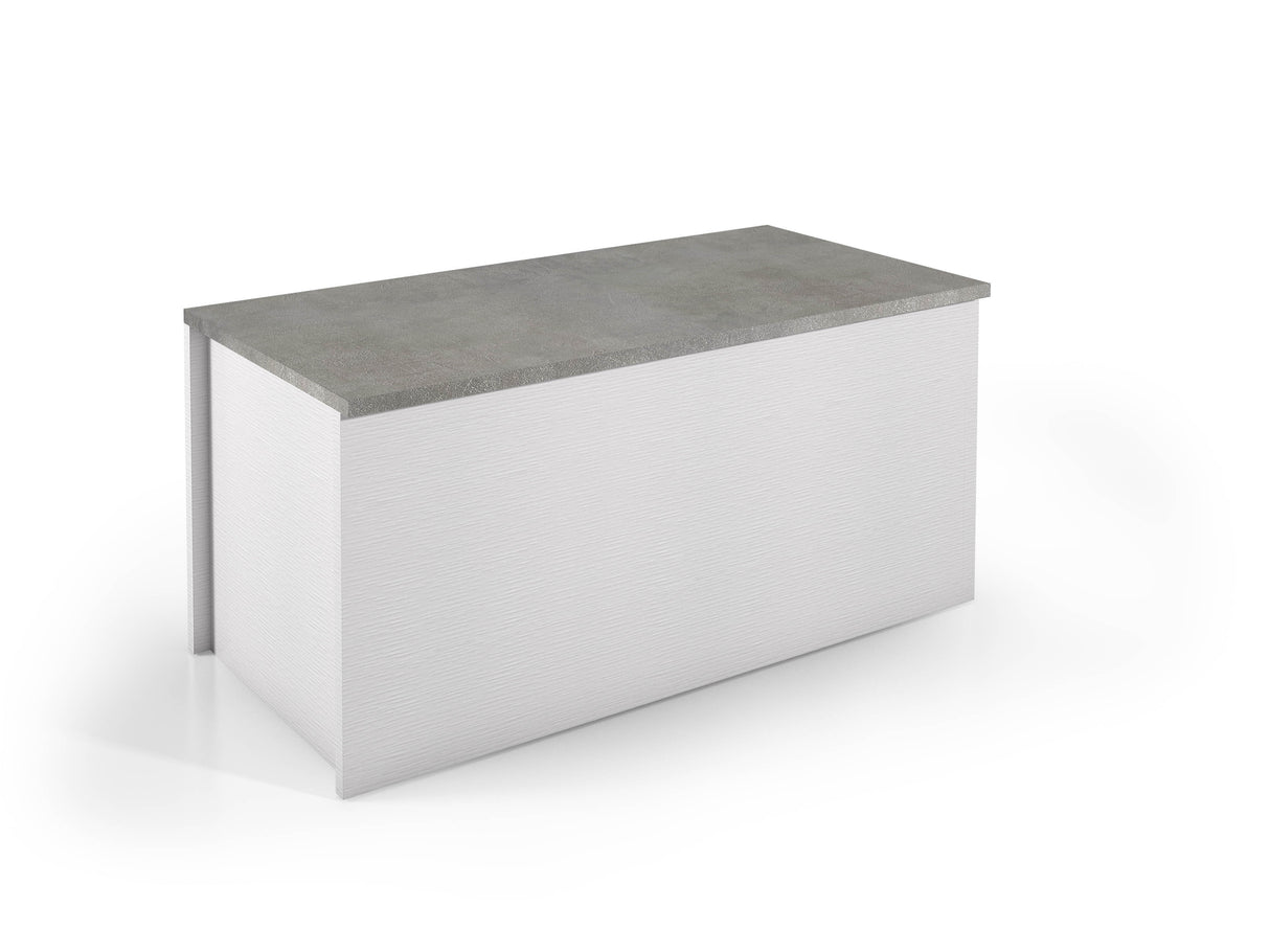 Cori White & Concrete Grey Wooden Storage Bench/Blanket Box - FurniComp
