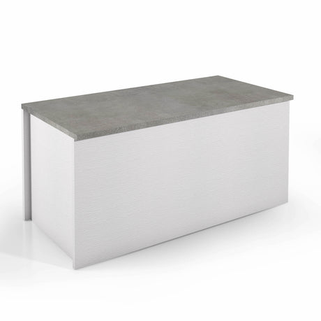 Cori White & Concrete Grey Wooden Storage Bench/Blanket Box - FurniComp