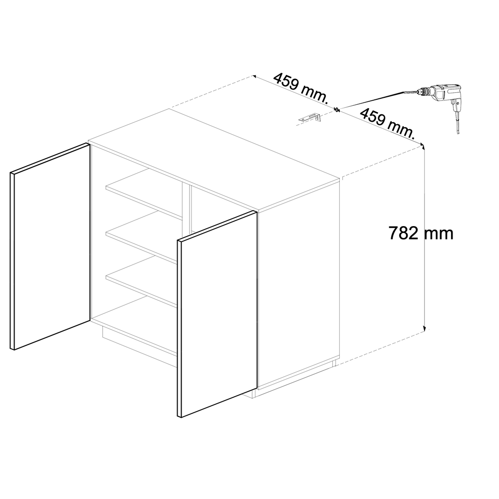 Glacia 2 Door White Marble Effect Sideboard - FurniComp