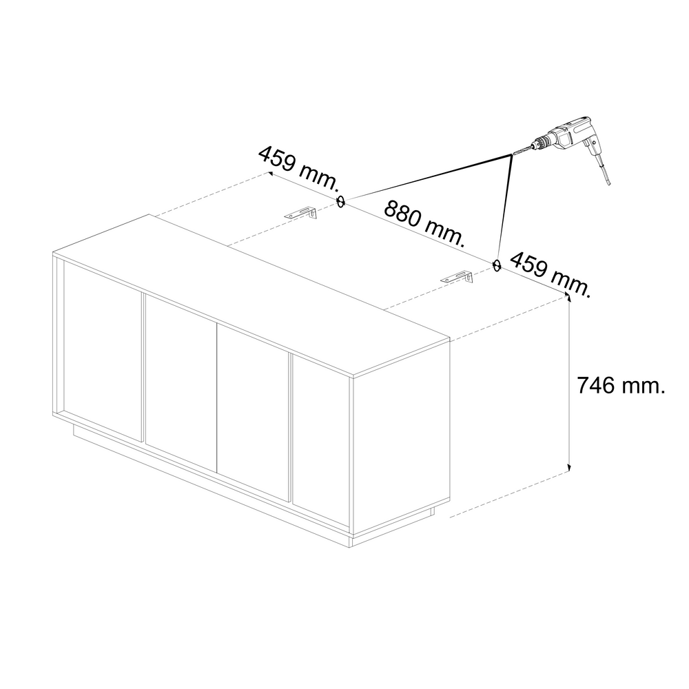 Glacia 4 Door White Marble Effect Sideboard - FurniComp