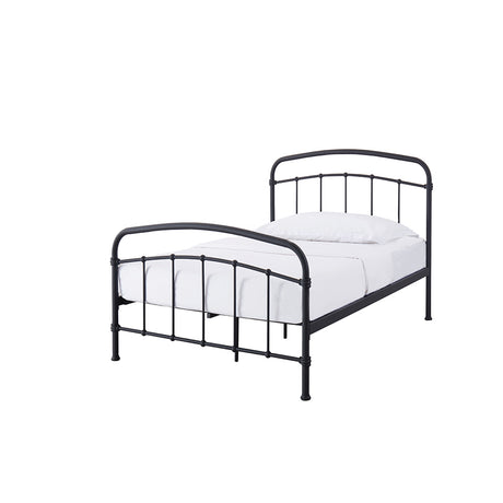 Hugo Industrial Style Black Metal Frame Bed - FurniComp
