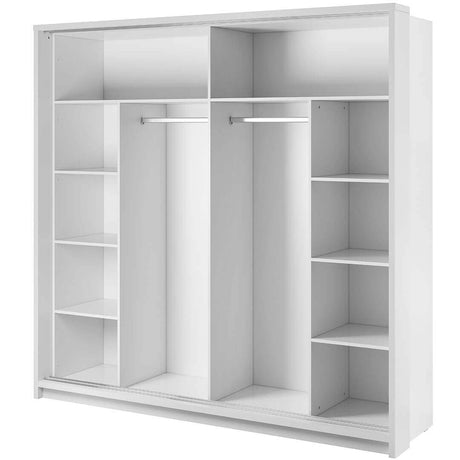 Klassy 2 Door Black 220cm Mirrored Sliding Door Wardrobe KL-14 - FurniComp