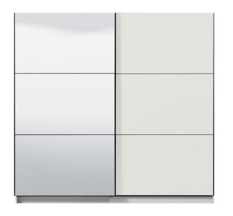 Lavina 2 Door Large White 220cm Mirrored Sliding Door Wardrobe - FurniComp