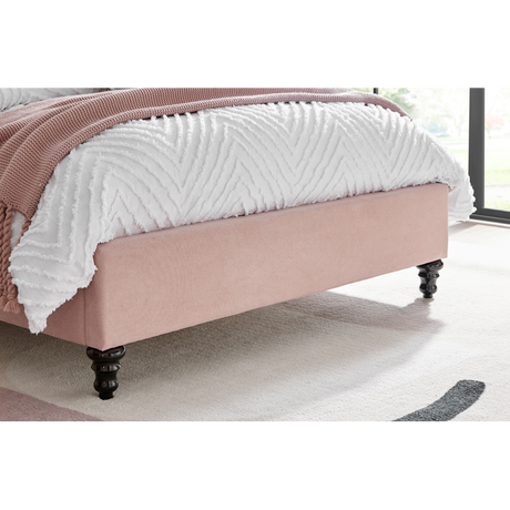 Lia Pink Fabric Bed Frame - FurniComp