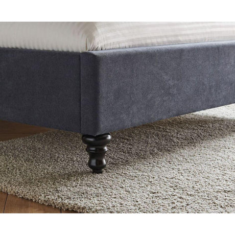 Lia Dark Grey Fabric Bed Frame - FurniComp