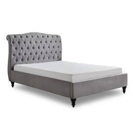 Lia Light Grey Fabric Bed Frame - FurniComp