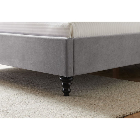 Lia Light Grey Fabric Bed Frame - FurniComp