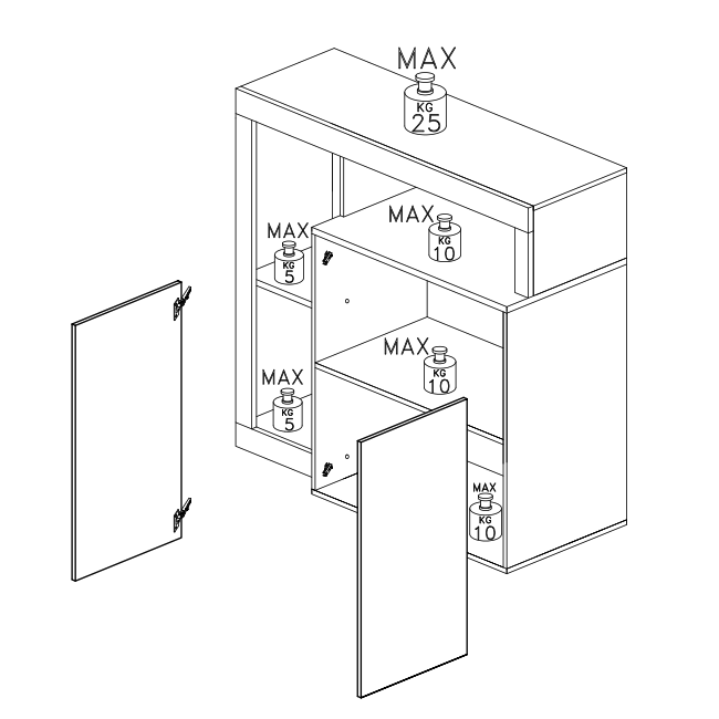 Lorenzo 2 Door White Gloss and Natural Oak Sideboard - FurniComp