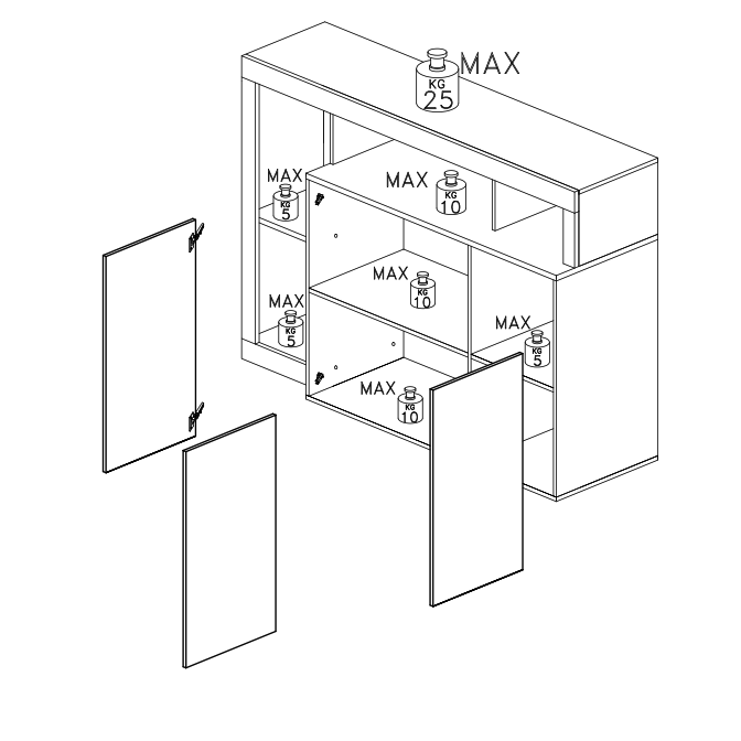 Lorenzo 3 Door White Gloss and Natural Oak Sideboard - FurniComp