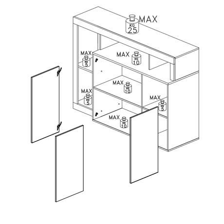 Lorenzo 3 Door White Gloss and Natural Oak Sideboard - FurniComp